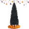 Slim 6 Ft Black Christmas Tree Pencil Style with 520 Tips and Iron Stand